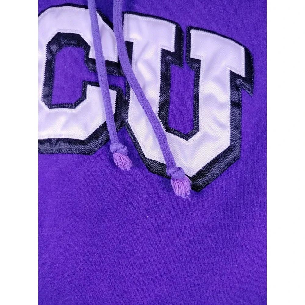 TCU Horned Frogs Hoodie Mens Medium Purple Badger Sport Fleece NCAA Embroidered